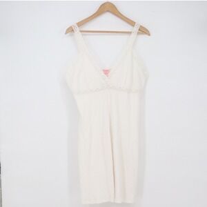 Enchanted Nightgown Womens XL White Crochet Lace Trim Crinkle Sleepwear NWOT